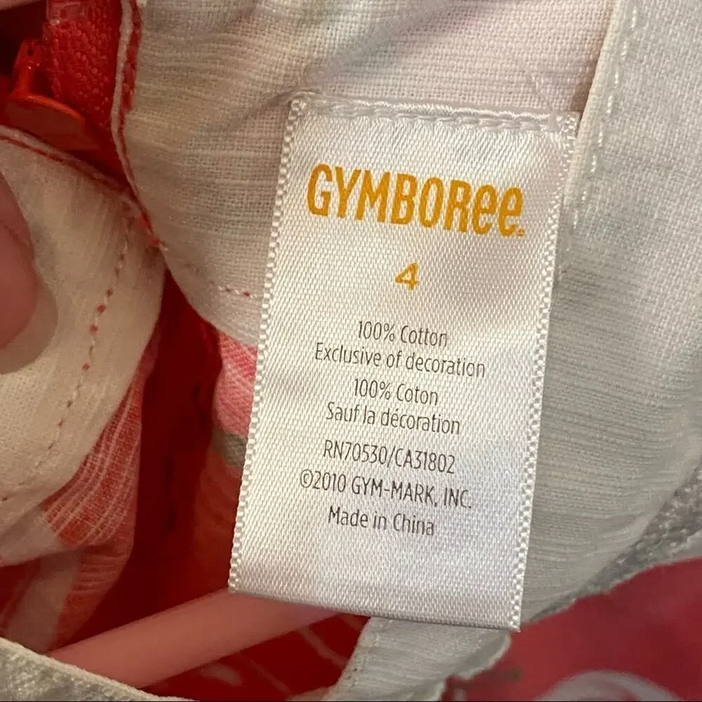 Gymboree Dress Girls Size 4 Palm Beach Paradise Coral Pink Flamingo Shift